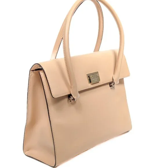 KATE SPADE Leather Gold Clasp Harwood Place Sinclair Nude Hand Bag - Picture 16 of 16